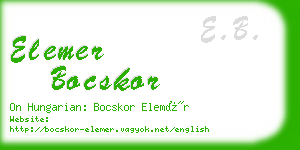 elemer bocskor business card